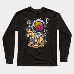 Astronaut Horse HEX Coin To The Moon HEX Crypto Token Cryptocurrency Blockchain Wallet Birthday Gift For Men Women Kids Long Sleeve T-Shirt